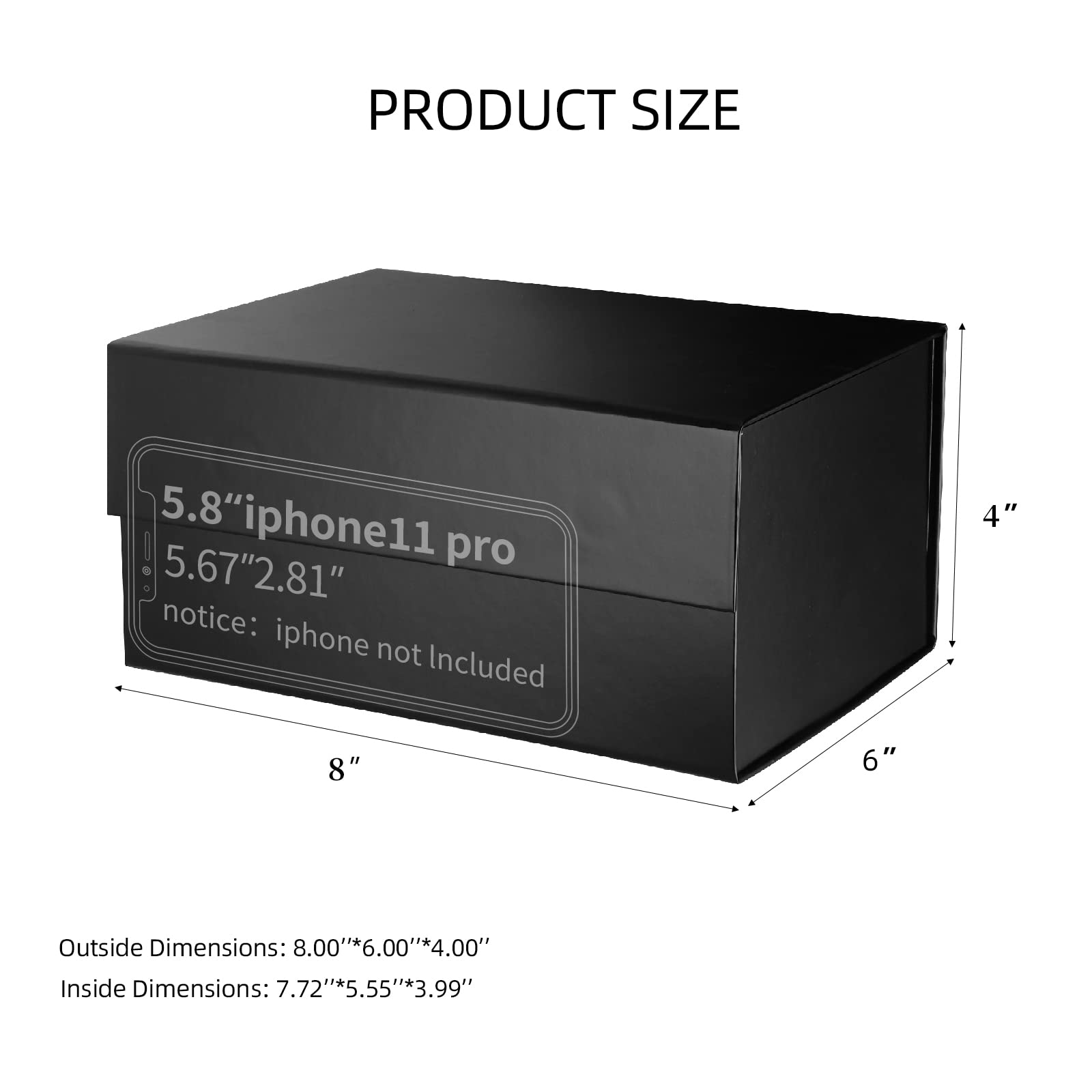 Amazon.com: Gift Box 1PC 8x6x4 Inches, Collapsible with Magnetic